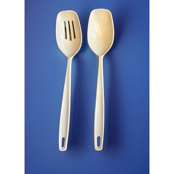 Foley + Corinna Other - Vtg Foley Nylon Slotted & Solid Basting Serving Spoon Ivory Cream‎ Off White Lot